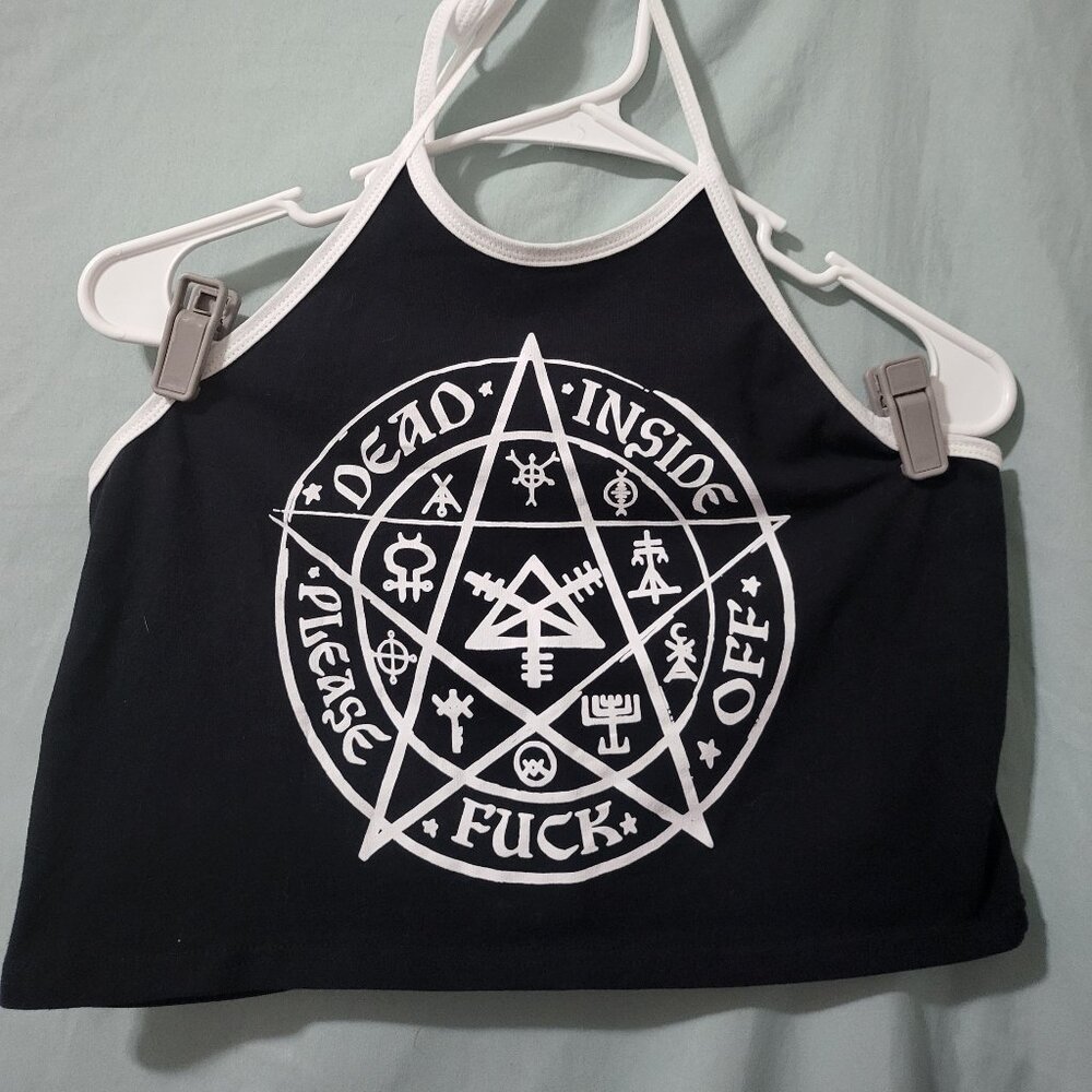 Black/White Halter Crop Top
